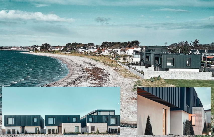 Drie moderne woonhuizen trotseren de ruwe weersomstandigheden van de Dublin Bay